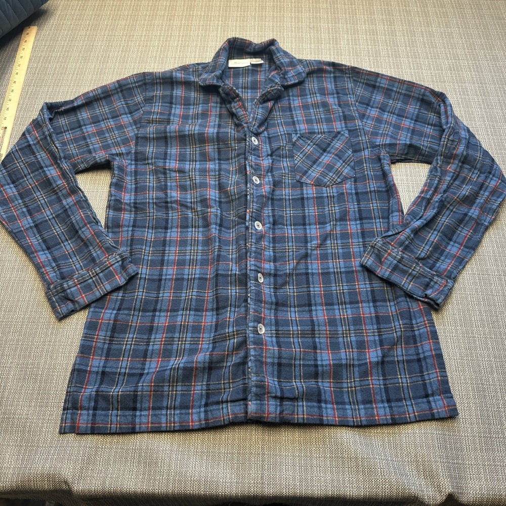 Vermont Country Store Plaid Flannel Pajama Top Shirt Mens‎ Medium Portugal Cozy